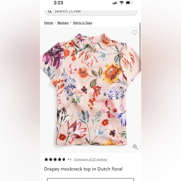 JCrew size M drapey mock neck blouse - Picture 2 of 6